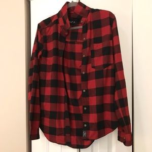 Abercrombie & Fitch Buffalo Plaid Long Sleeve Button Down Flannel